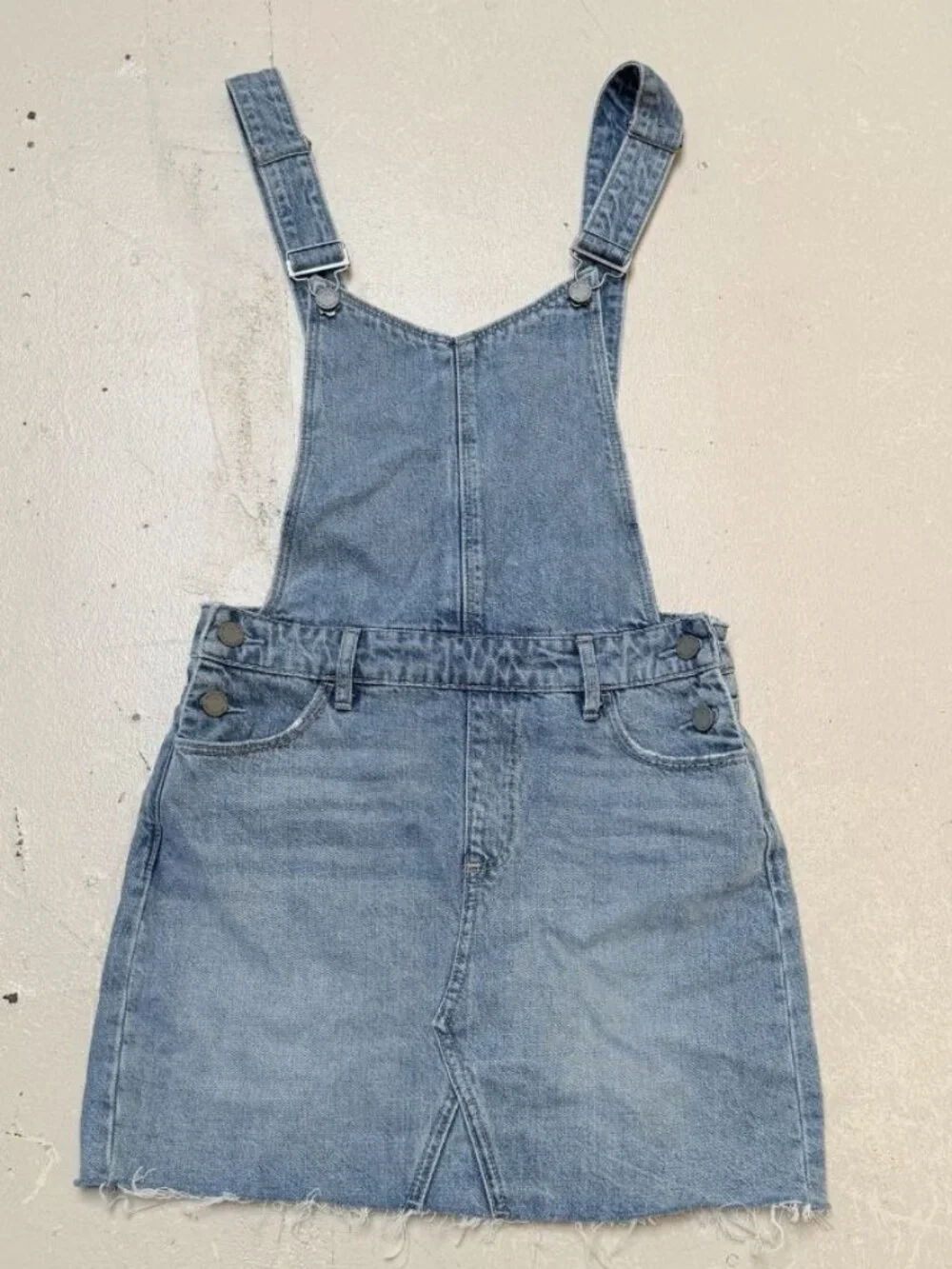 Paige Womens 25 Festival Denim Overall Skirtall Dress Frayed Hem Jumper Jeans